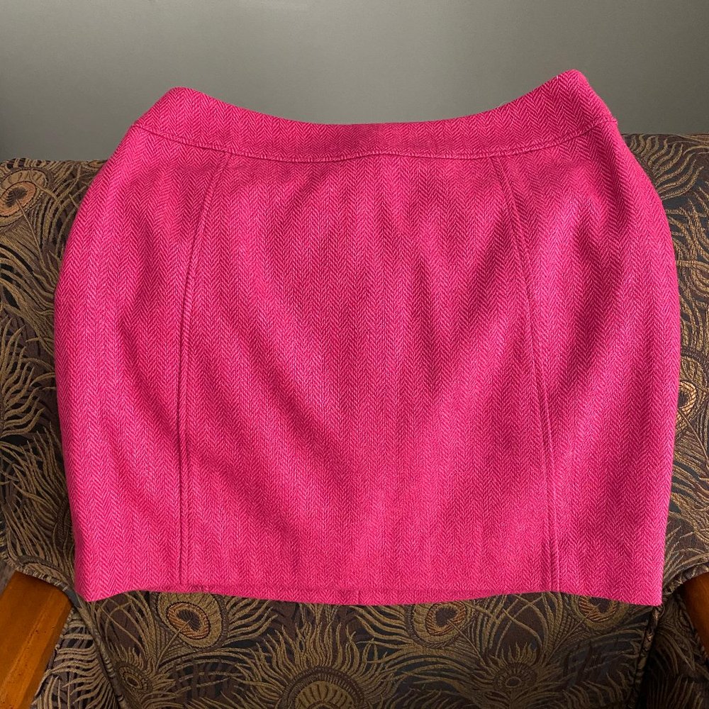 H&M fuschia herringbone miniskirt - lined